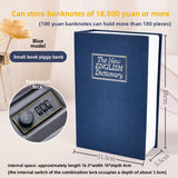 Combination Lock Book Safe - Metal Storage Box for Secure Storage