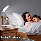 Foldable Book Lamp with LED Clock - Touch Control Night Light for Office, Bedroom, Study - CoreGadgets